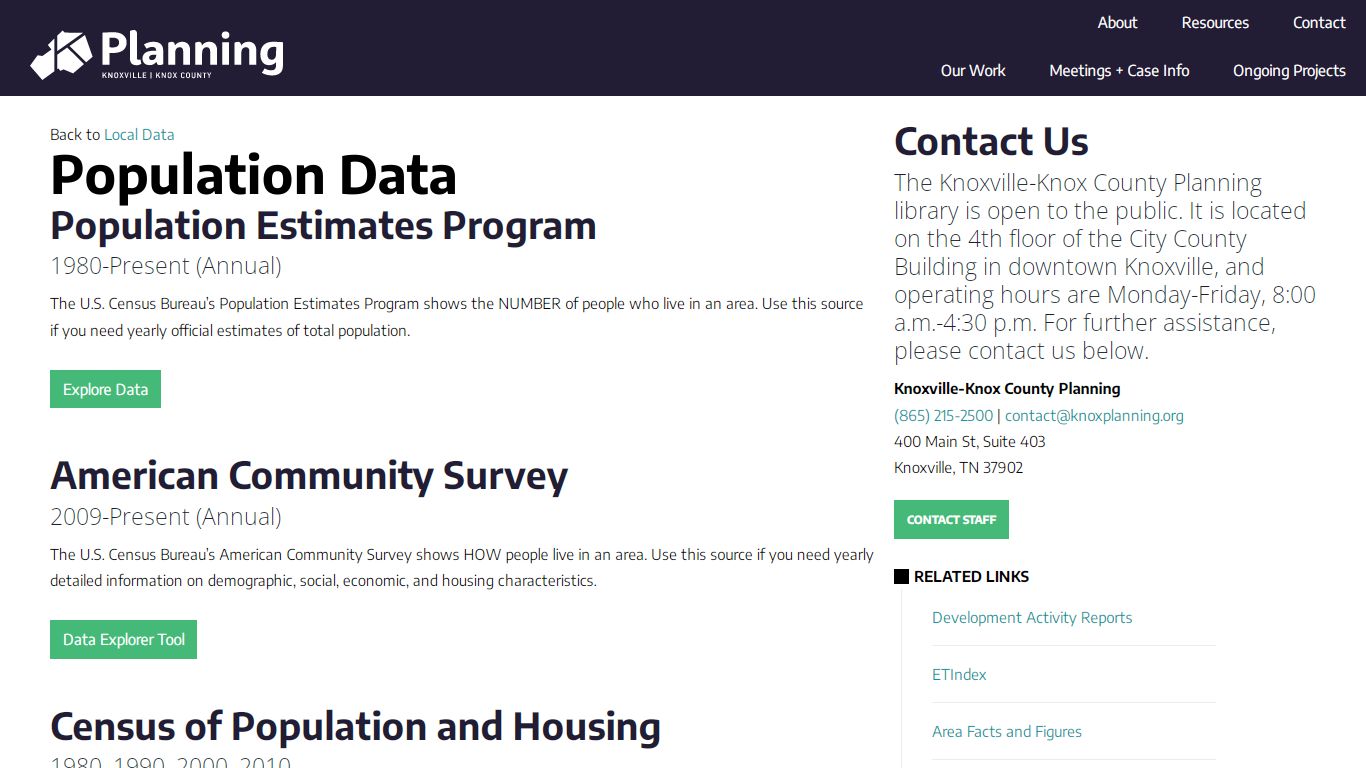 Population Data | Knoxville-Knox County Planning